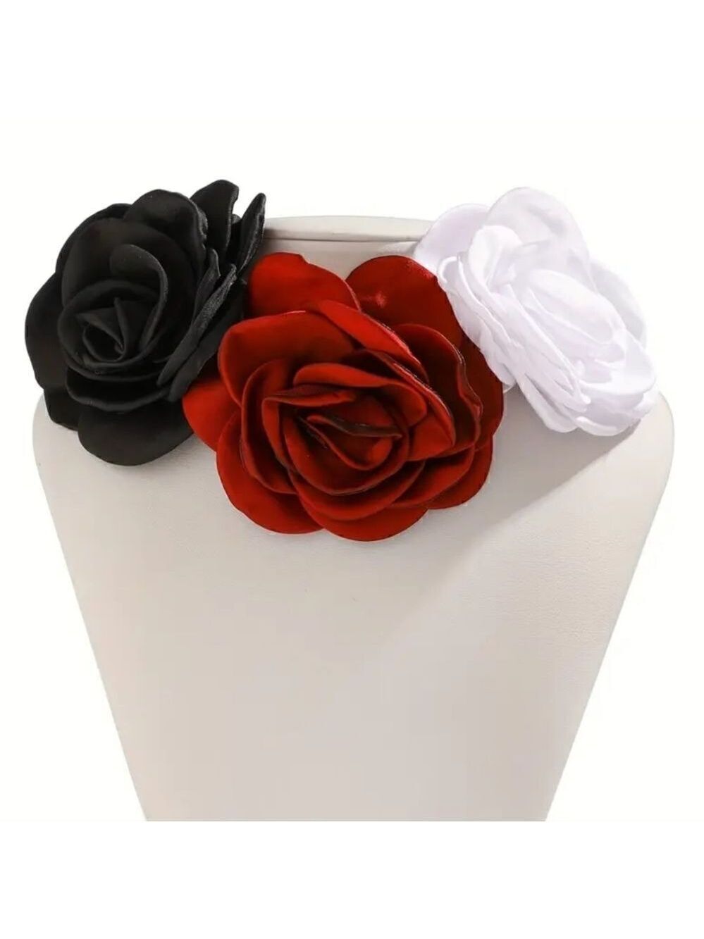 3 Set Elegant Chokers Necklace with Rose Flowers - Adjustable Lightweights